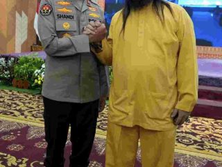 Sultan Iskandar Mahmud Badaruddin Menghadiri Doa Bersama Lintas Agama Peringati HUT Bhayangkara ke-80 di Polda Sumsel